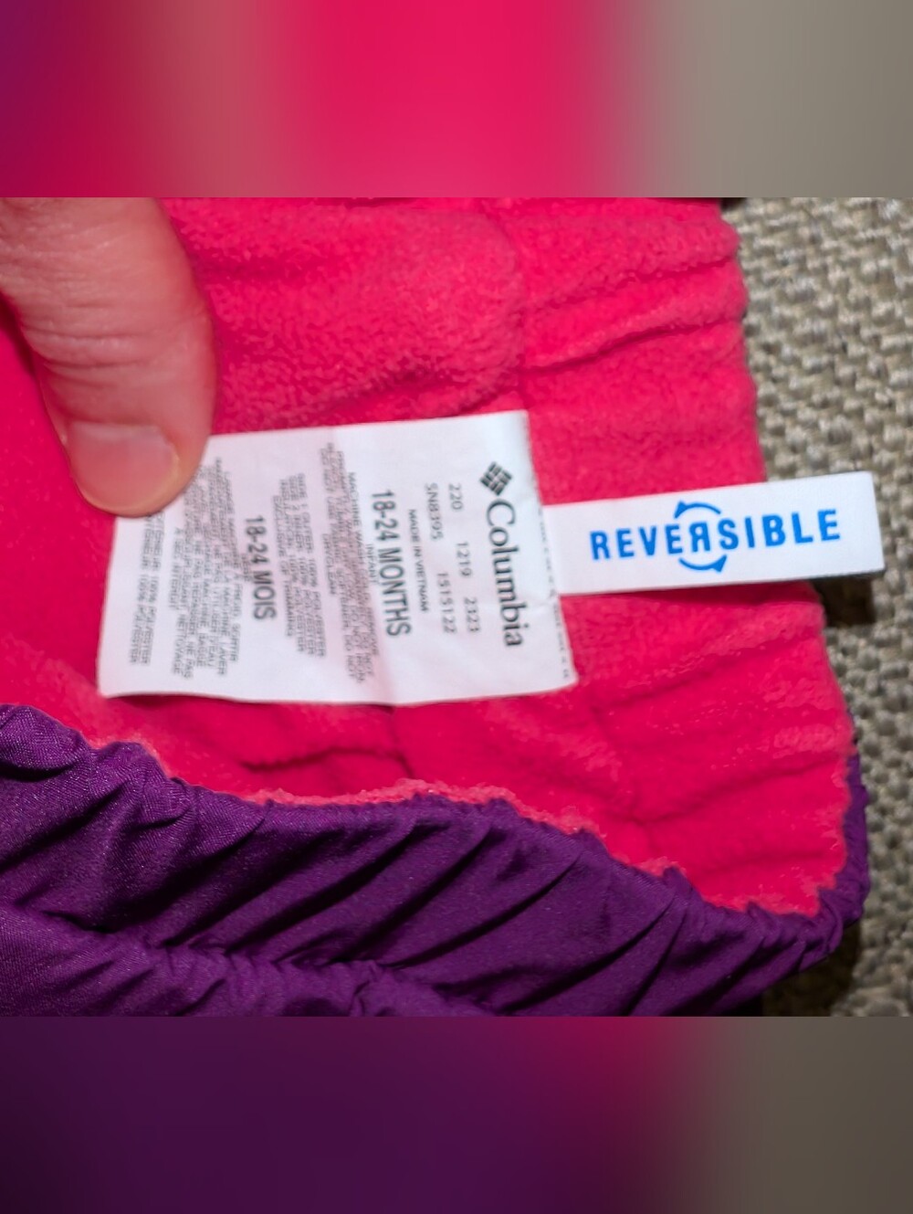 Columbia Girls 18-24 Months Reversible Snow pants - Picture 3 of 4